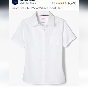 French Toast girls white pocket button down shirt sz 18